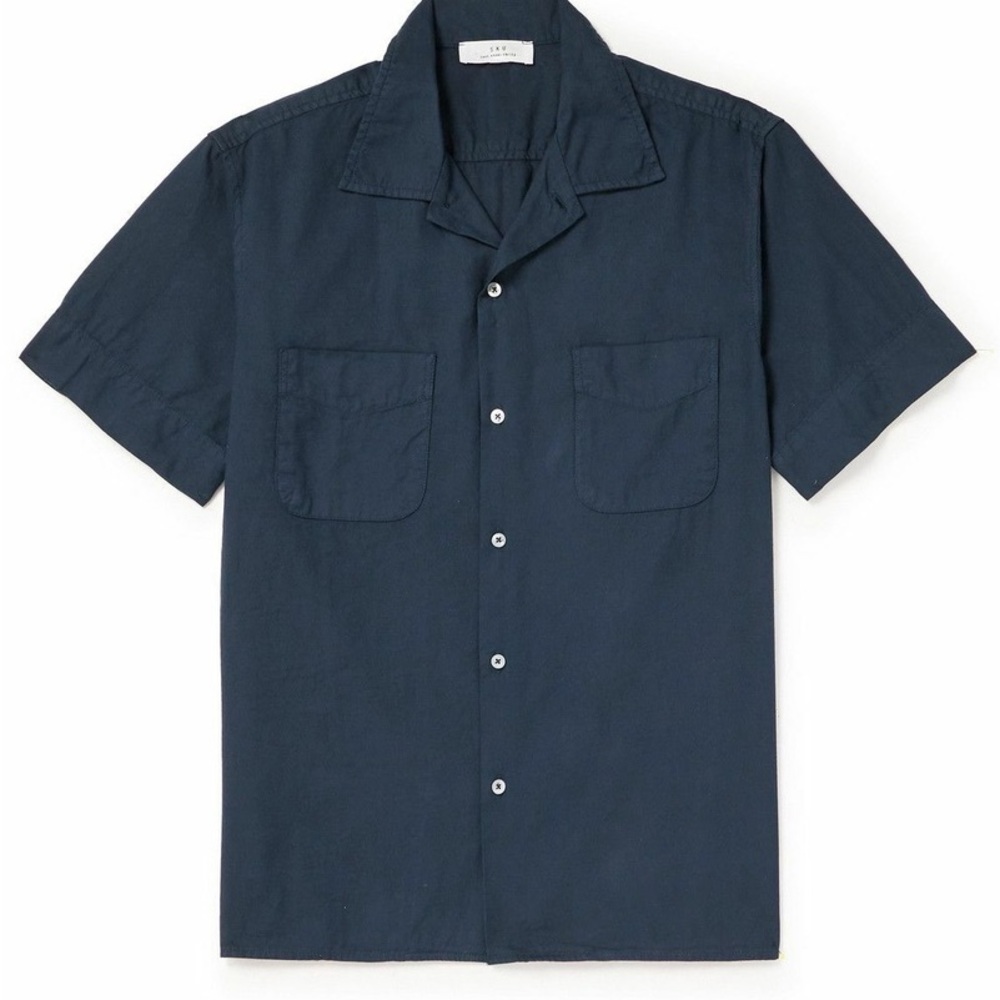 Save Khaki United - Camp-Collar Garment-Dyed Cotton Oxford Shirt - Blue